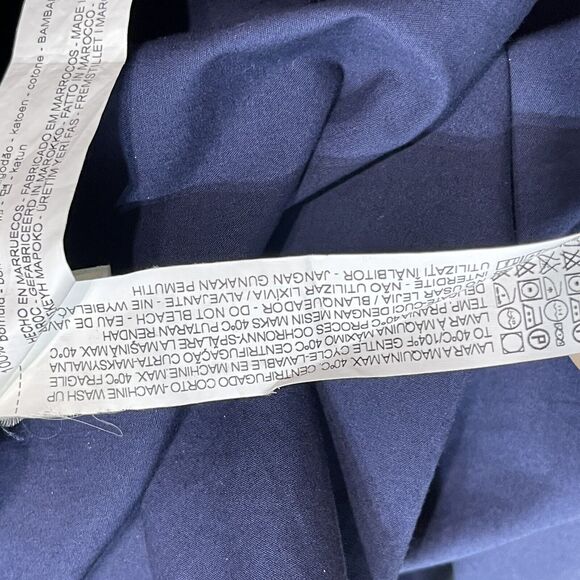 ZARA Basic Collection Top Womens Small Navy Peplum Loose Botton - Picture 13 of 14